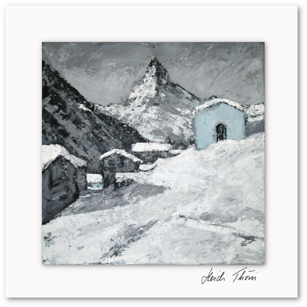 Kunstkarte ¦ Hüttli in Blau II