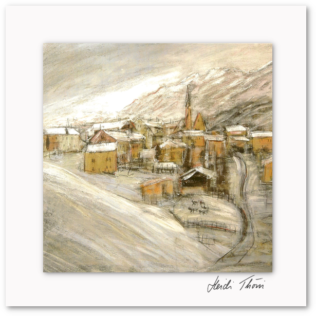 Kunstkarte ¦ Dorf im Winter