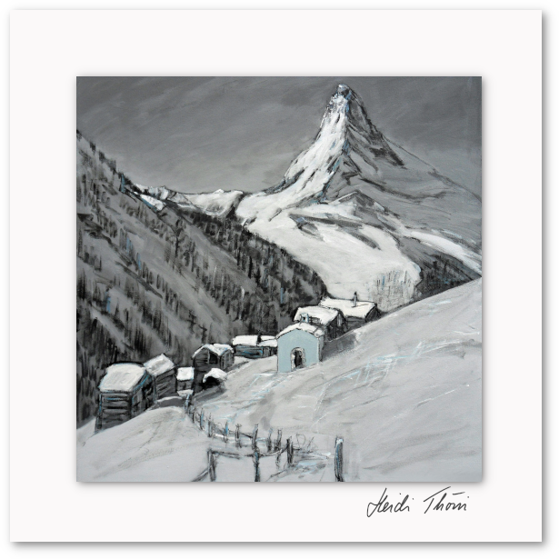 Kunstkarte ¦ Hüttli in Blau