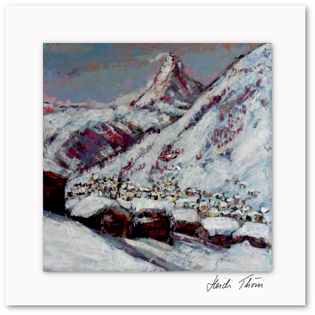 Kunstkarte ¦ Eindunkeln in den Bergen