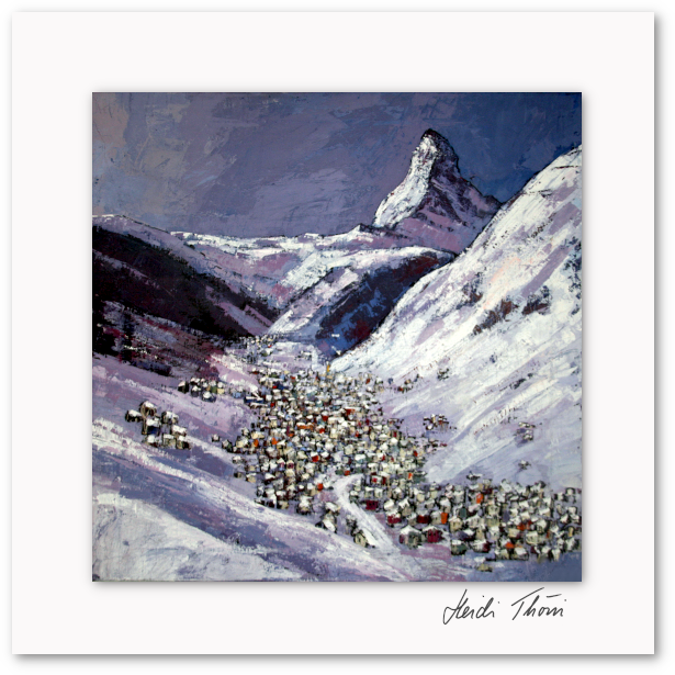 Kunstkarte ¦ Eindunkeln in den Bergen II